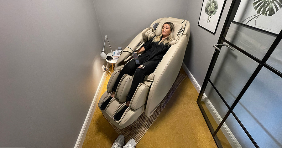 En massagestol behöver bara två kvadratmeter